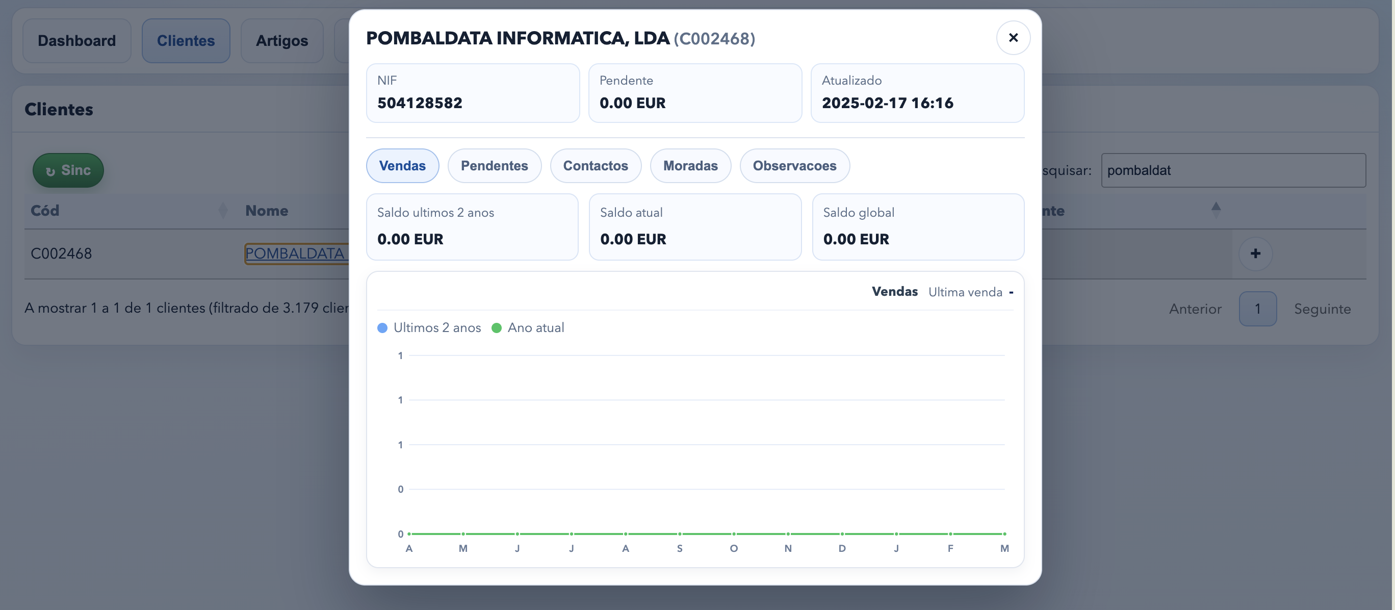 Segundo ecrã da aplicação Teknisoft Orders
